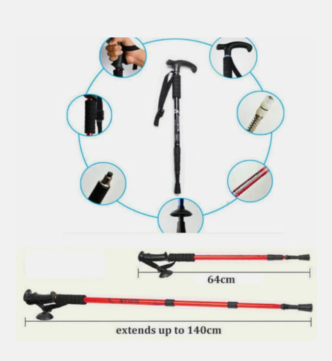 Lightweight Hiking Trekking Poles Walking Stick Anti Shock Adjustable Camping