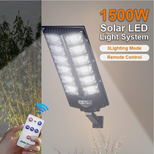 1500W Solar LED Strong Light Double Row Path Light Solar Induction Outdoor