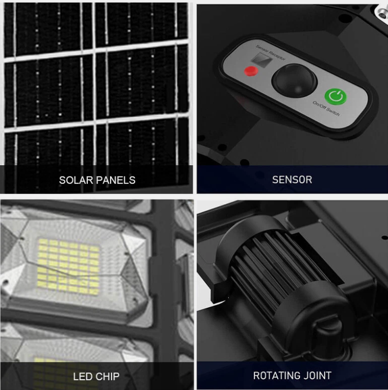 1500W Solar LED Strong Light Double Row Path Light Solar Induction Outdoor