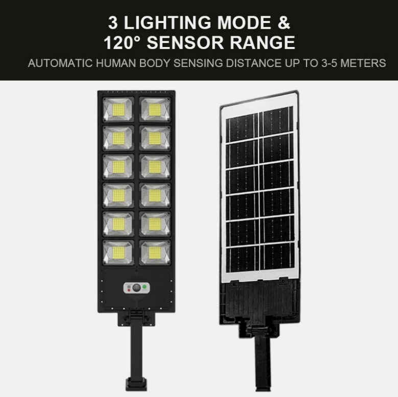 1500W Solar LED Strong Light Double Row Path Light Solar Induction Outdoor