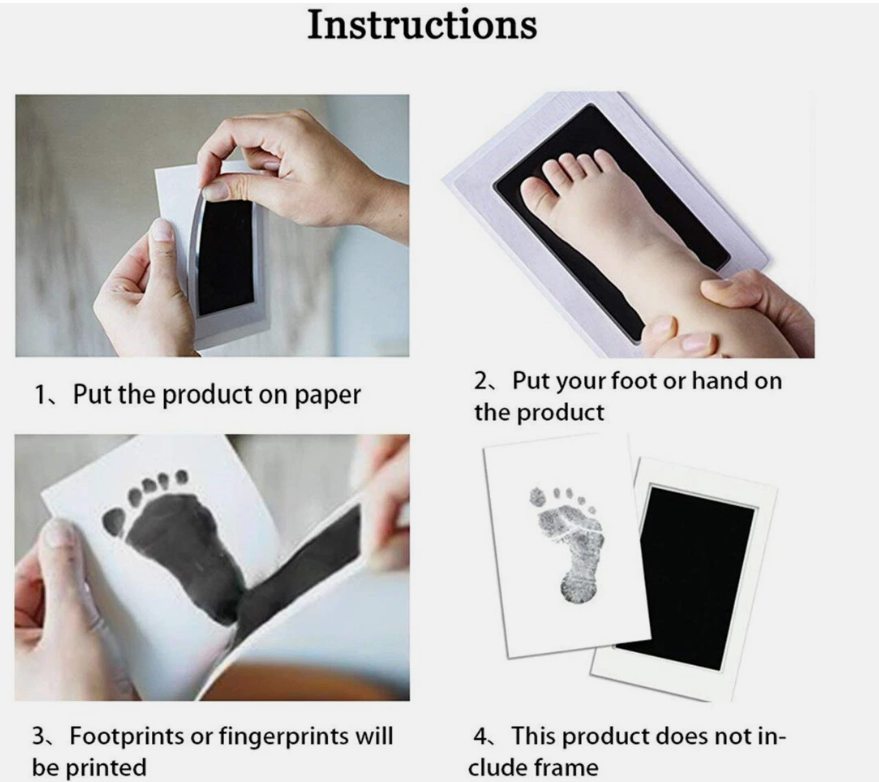 Inkless Wipe Hand and Foot Print Kit Newborn Christening Baby Pet Keepsake Gift
