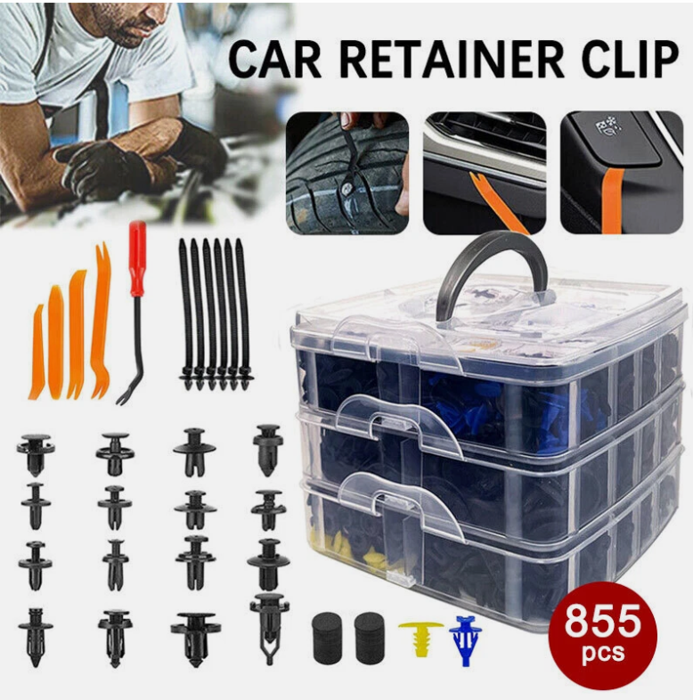 855X Car Trim Body Clips Kit Rivets Retainer Auto Panel Bumper Plastic Fastener