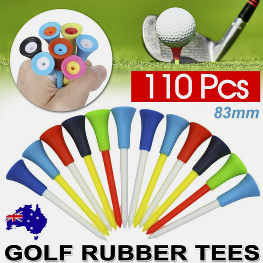 110Pcs Plastic & Rubber Cushion Top Golf Tees 83mm High Quality Fast Dispatch