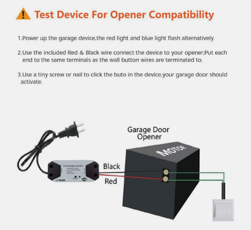 WIFI Smart Garage Door Opener Wireless APP Phone Remote Voice Controller Switch