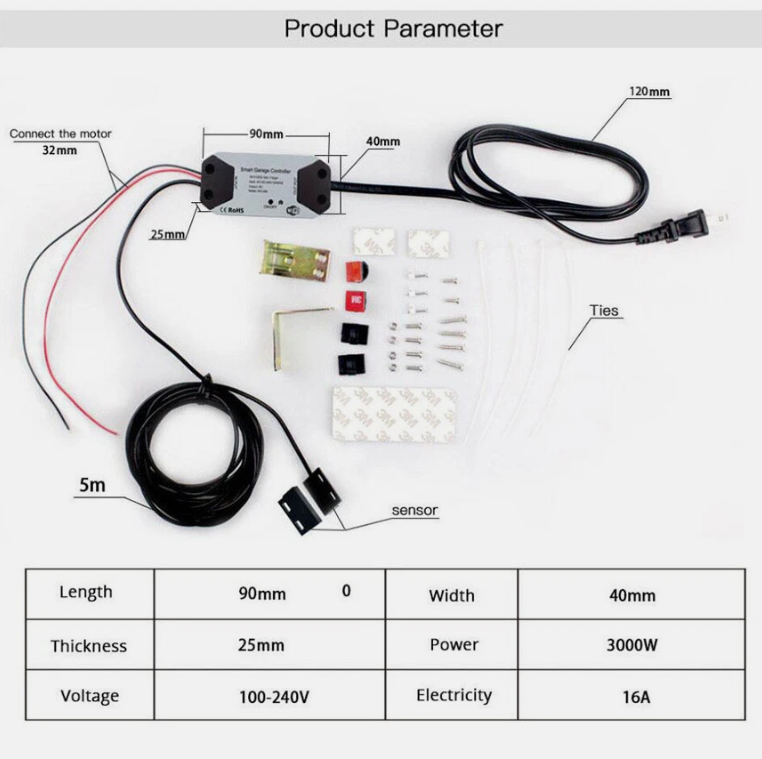 WIFI Smart Garage Door Opener Wireless APP Phone Remote Voice Controller Switch