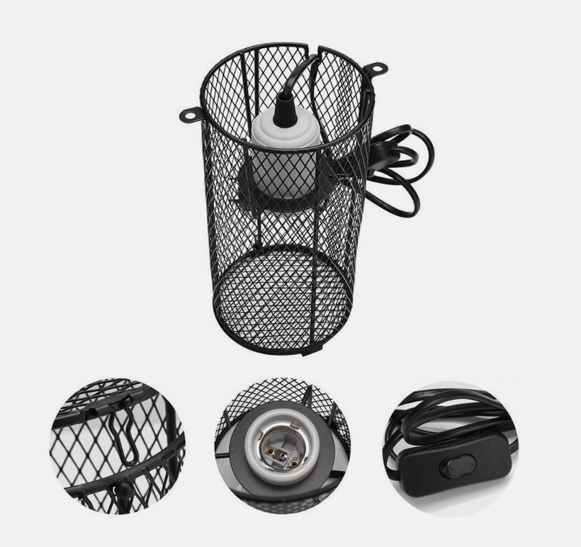 Reptile Ceramic Heat Lamp Bulb Holder Cage Light Snake Chicken Brooder Switch AU