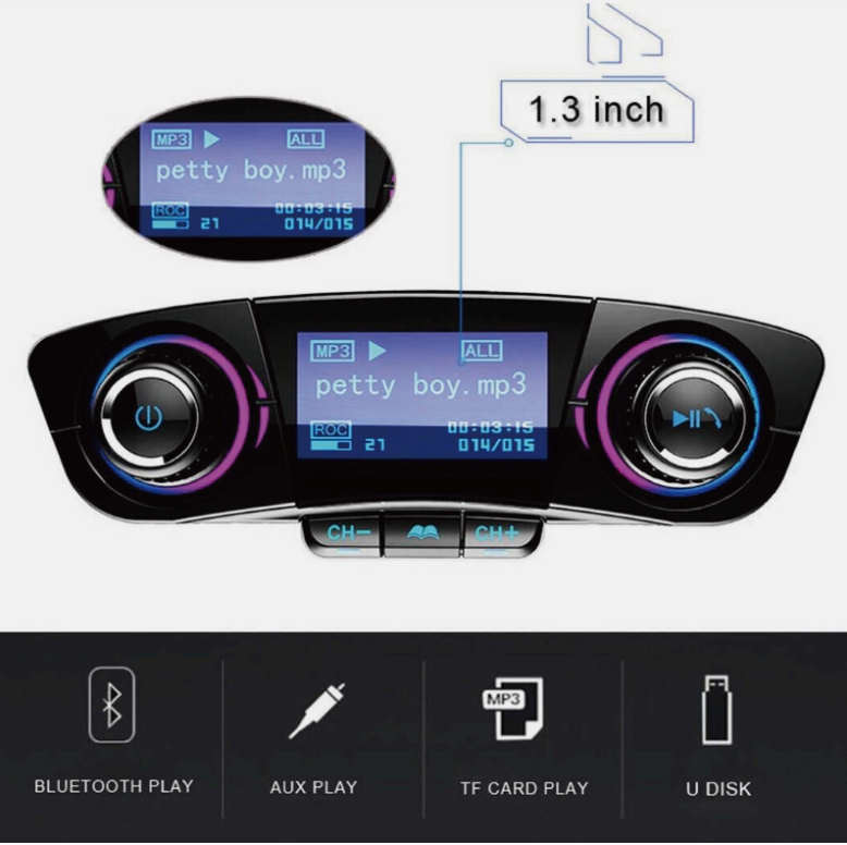 Blue-tooth Car MP3 Player Adapter Charger Handsfree Wireless Car Kit