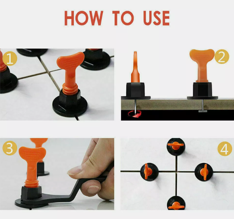 50-200 Tile Leveling System Clips Levelling Spacer Tiling Tool Floor Wall Wrench