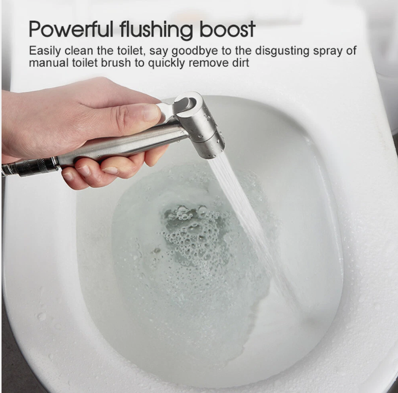 Handheld Bidet Sprayer Kit Stainless Steel Douche Toilet Shower Spray