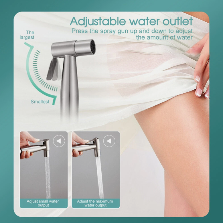 Handheld Bidet Sprayer Kit Stainless Steel Douche Toilet Shower Spray