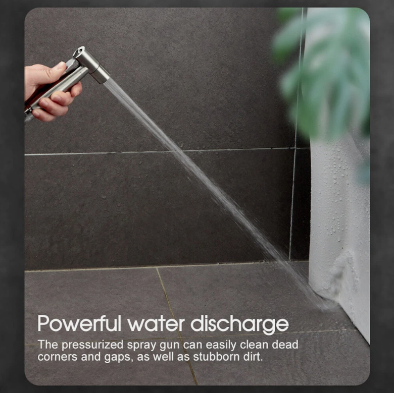 Handheld Bidet Sprayer Kit Stainless Steel Douche Toilet Shower Spray