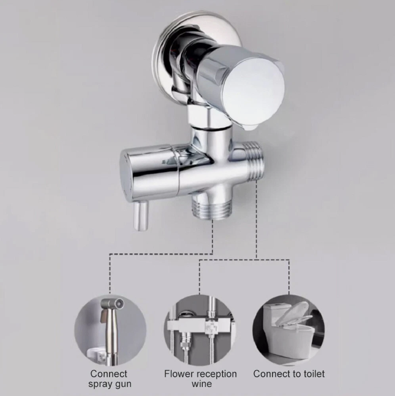 Handheld Bidet Sprayer Kit Stainless Steel Douche Toilet Shower Spray