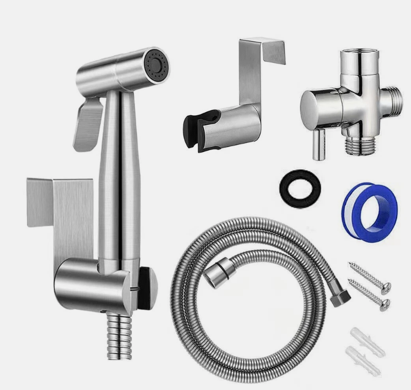 Handheld Bidet Sprayer Kit Stainless Steel Douche Toilet Shower Spray