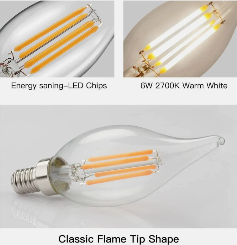 10pcs 4w 6w Edison Light Bulb Vintage Industrial Cafe Bar Filament Led Globe E14