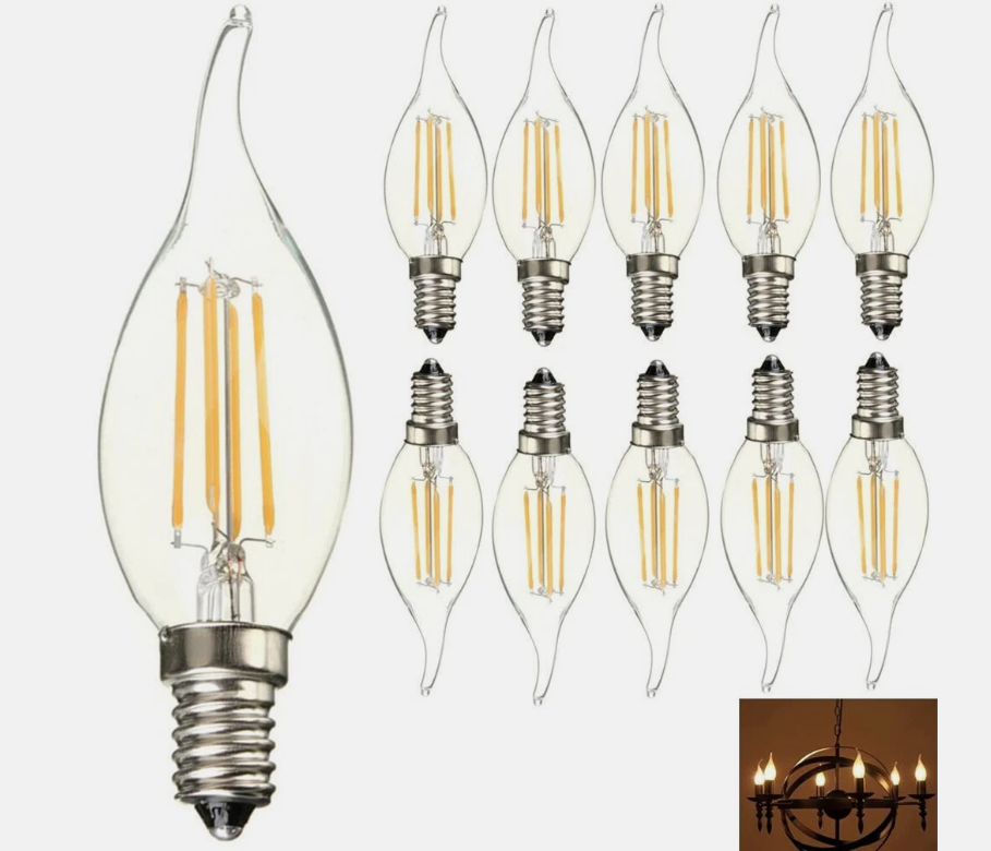 10pcs 4w 6w Edison Light Bulb Vintage Industrial Cafe Bar Filament Led Globe E14
