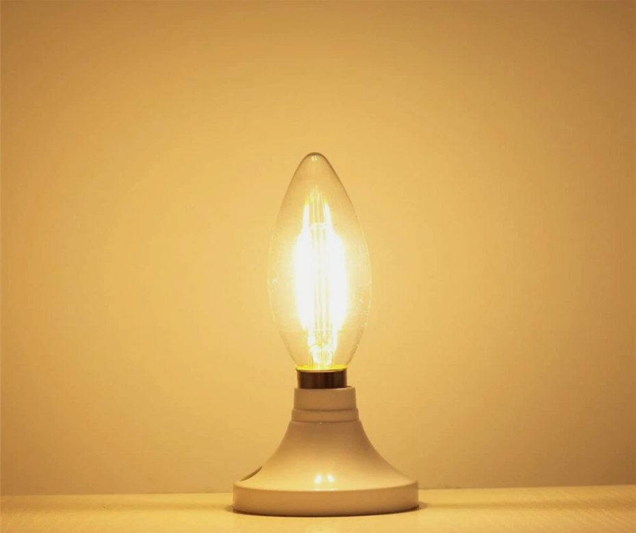 E14 4/6W LED Dimmable Bulb Flame Chandelier Candle Light SES Edison Lamp