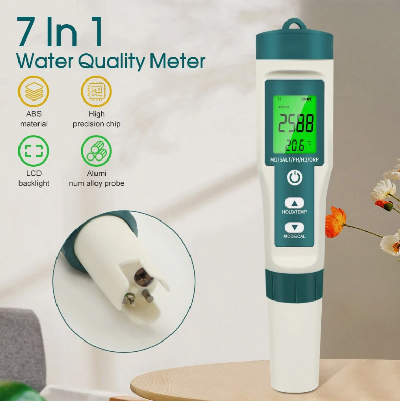 7 In 1 Digital PH Meter TDS Meter Digital Tester Pen Pool Water Quality Monitor