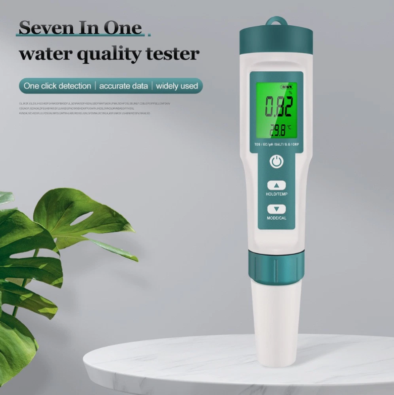 7 In 1 Digital PH Meter TDS Meter Digital Tester Pen Pool Water Quality Monitor