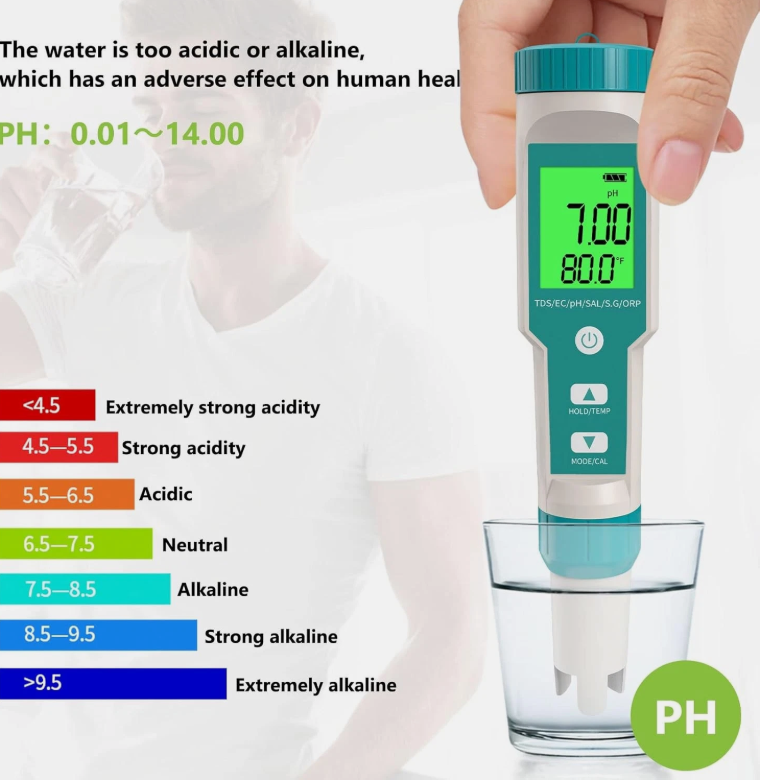 7 In 1 Digital PH Meter TDS Meter Digital Tester Pen Pool Water Quality Monitor