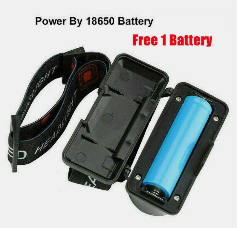2X Bright Waterproof HeadTorch Headlight LED USB Rechargeable Headlamp Fish
