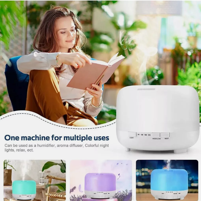500ML Aroma Aromatherapy Diffuser LED Oil Ultrasonic Air Humidifier Purifier