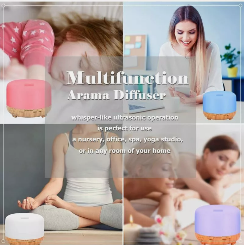 500ML Aroma Aromatherapy Diffuser LED Oil Ultrasonic Air Humidifier Purifier
