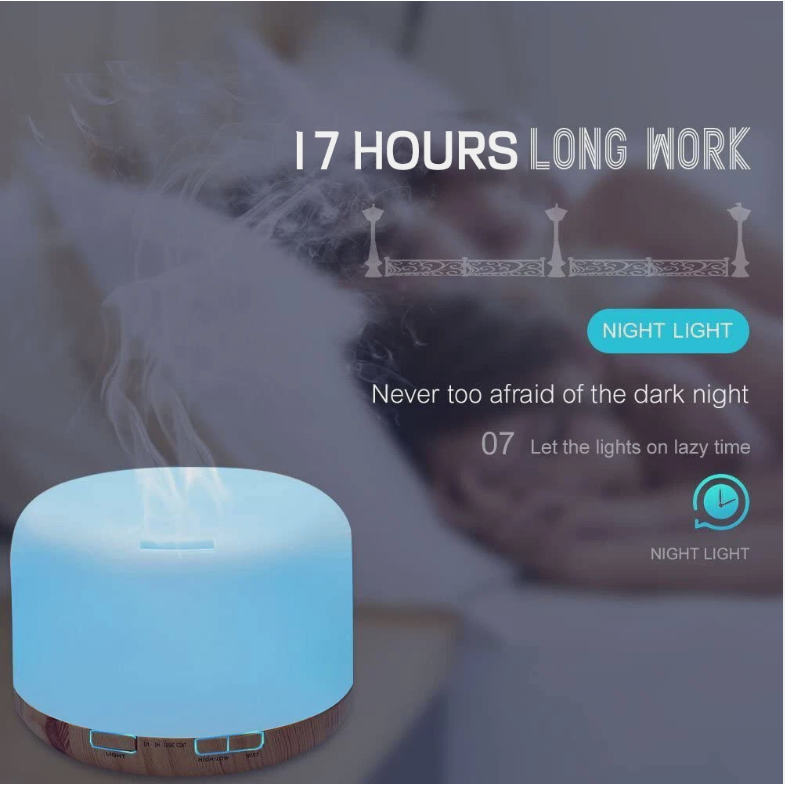 500ML Aroma Aromatherapy Diffuser LED Oil Ultrasonic Air Humidifier Purifier