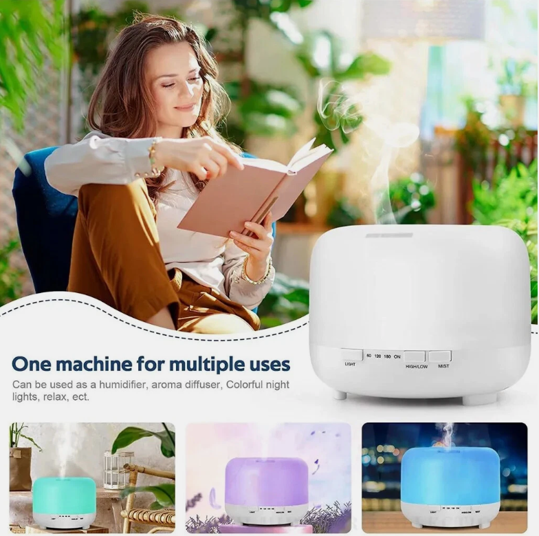 500ML Aroma Aromatherapy Diffuser LED Oil Ultrasonic Air Humidifier Purifier