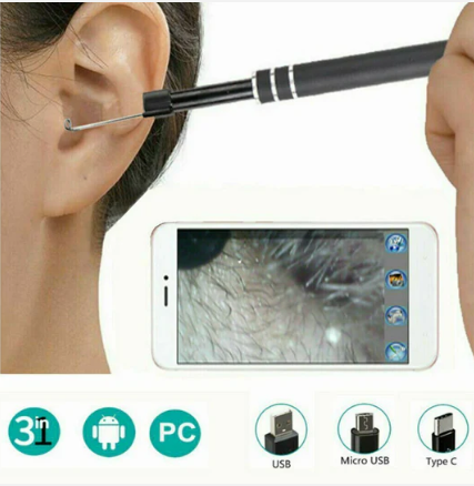 3 in 1 USB 5.5mm Camera HD Digital Visual Ear Spoon Ear Cleaning Endoscope