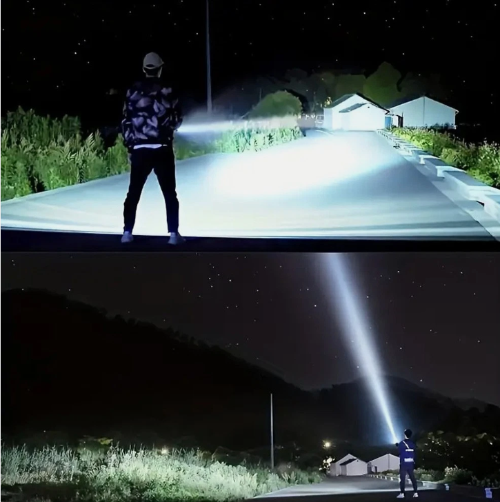 4 mode USB Rechargeable, LED Spotlight Flashlights, High Lumens, Upgraded XHP50