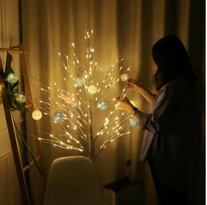 1.8M LED Decorative Tree Lights for Bedroom Christmas Landscaping