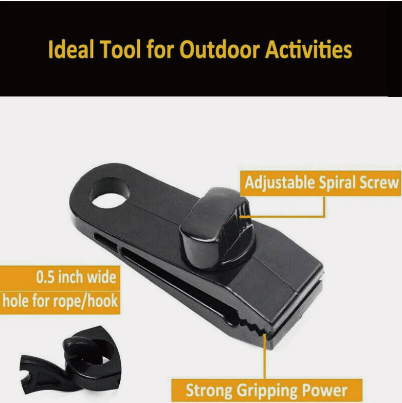 10PCS Heavy-Duty Camping Clips - Canvas Tent and Tarp Clamps for Secure Grip