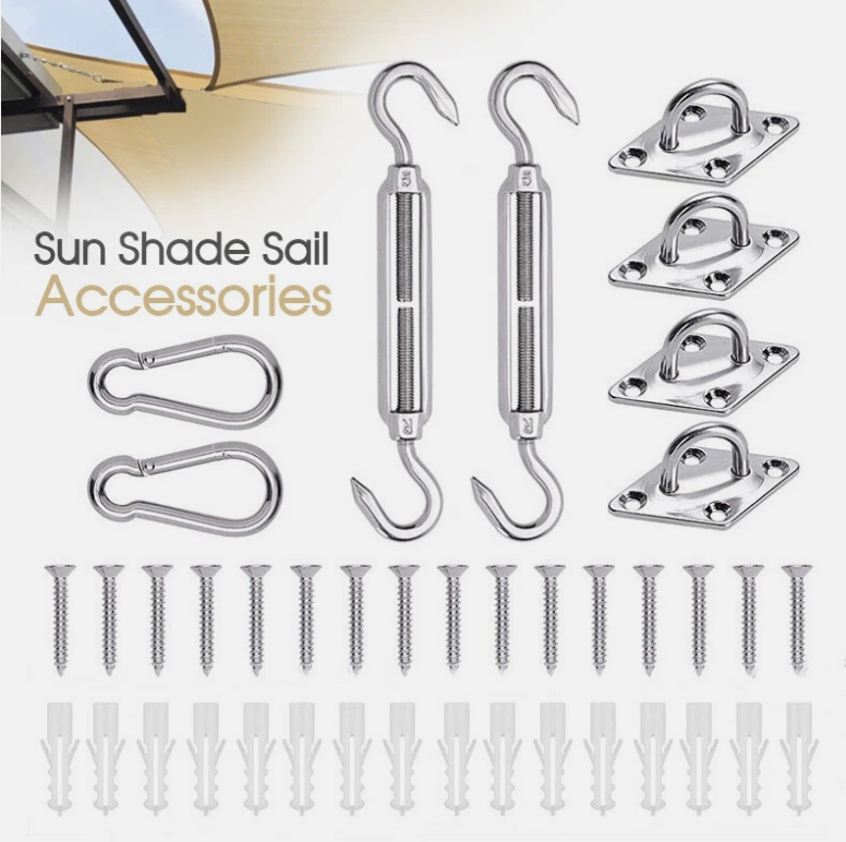Sun Shade Sail Fixing Hardware Accessories Kit Garden Patio Sunscreen Canopy