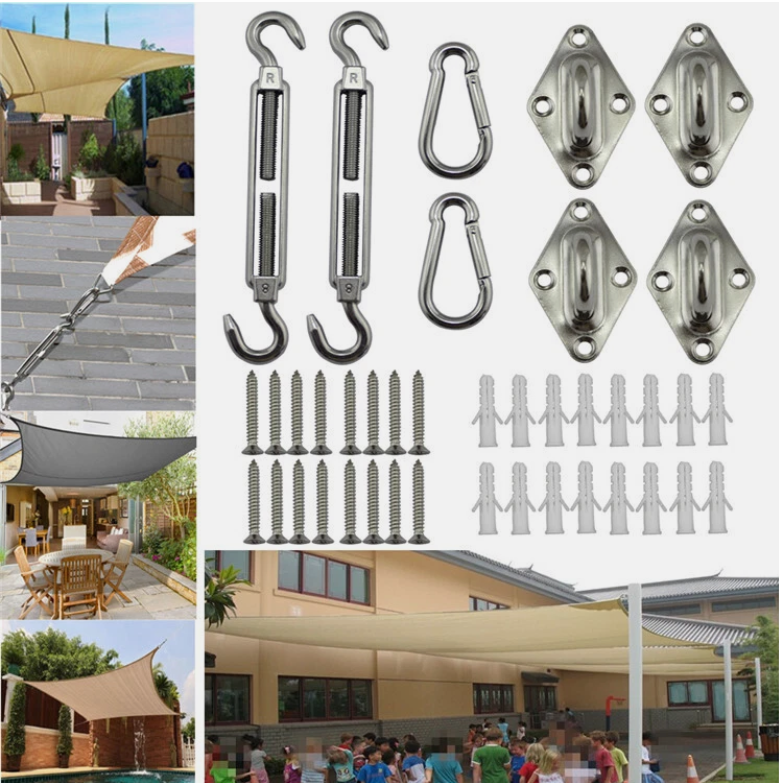 Sun Shade Sail Fixing Hardware Accessories Kit Garden Patio Sunscreen Canopy