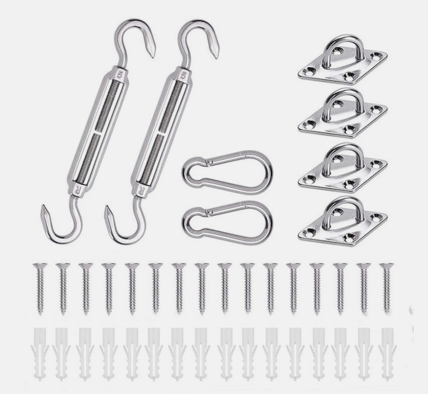 Sun Shade Sail Fixing Hardware Accessories Kit Garden Patio Sunscreen Canopy