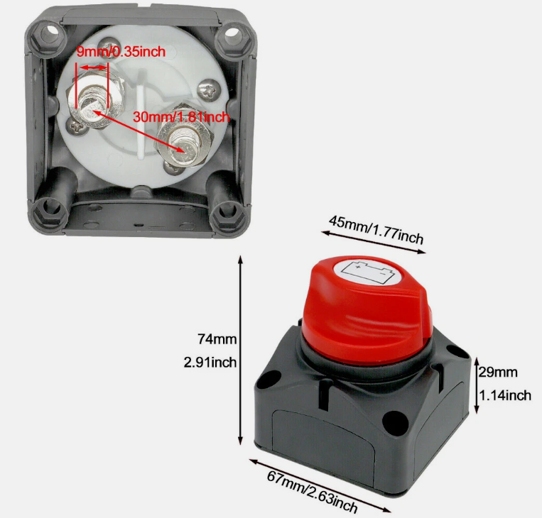 12V/24V/48V Battery Master Disconnect Switch Boat Marine Caravan Isolator On/Off