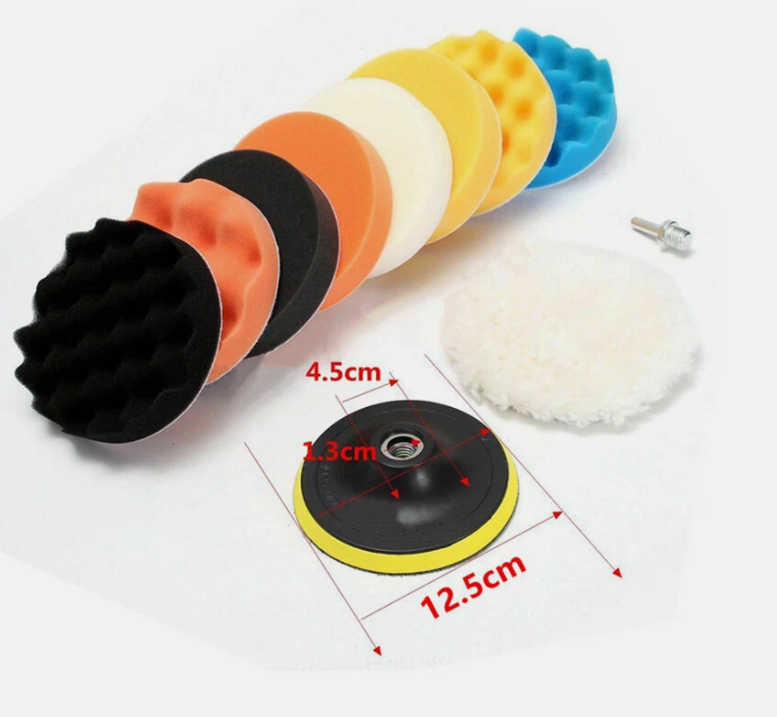 22Pcs 5/7Inch Buffing Waxing Polishing Sponge Pads Kit Set For Car Polisher