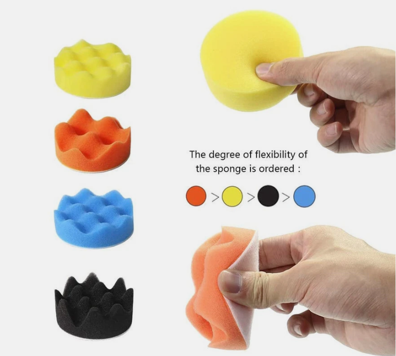 22Pcs 5/7Inch Buffing Waxing Polishing Sponge Pads Kit Set For Car Polisher