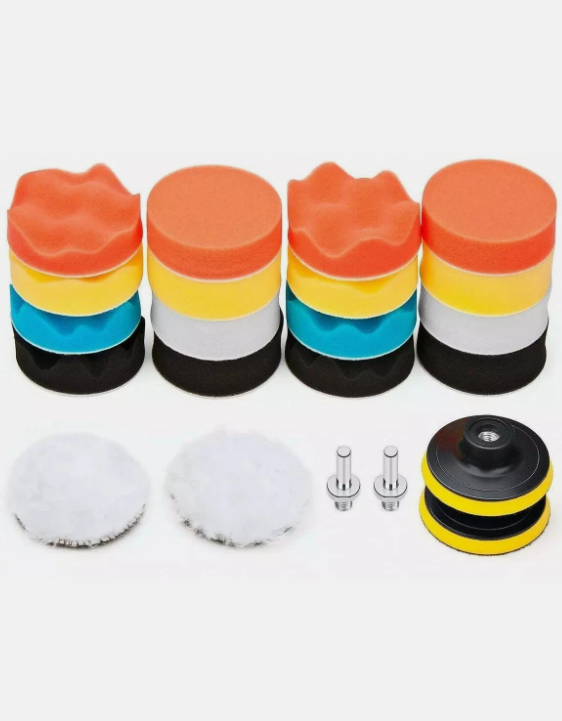 22Pcs 5/7Inch Buffing Waxing Polishing Sponge Pads Kit Set For Car Polisher