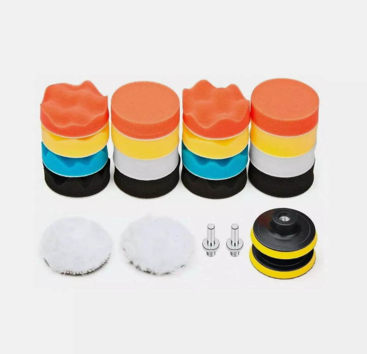 22Pcs 5/7Inch Buffing Waxing Polishing Sponge Pads Kit Set For Car Polisher
