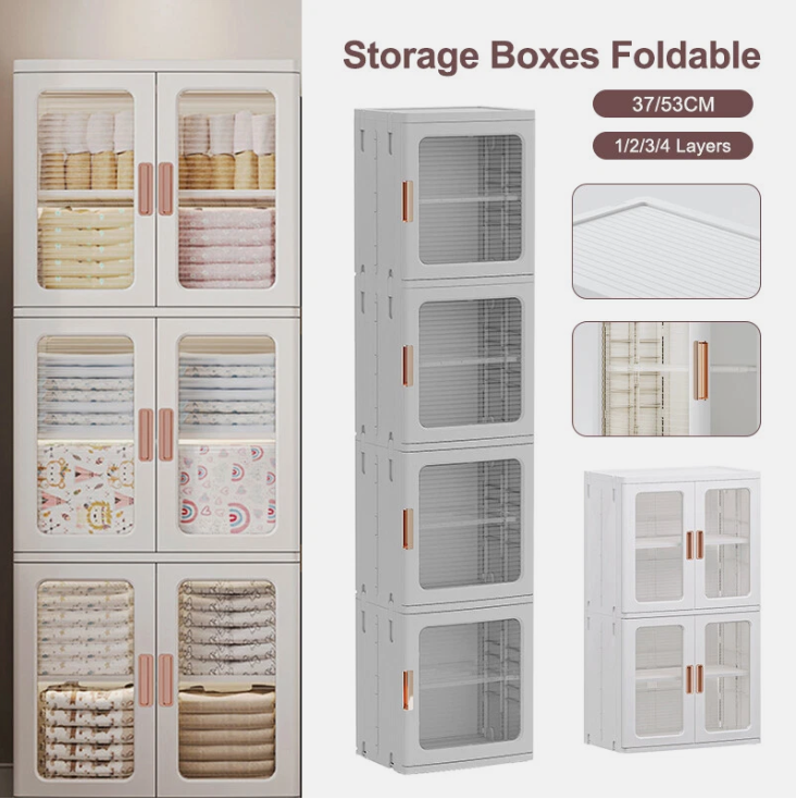 Storage Boxes Foldable Transparent Living Room Bedroom Storage Organizer