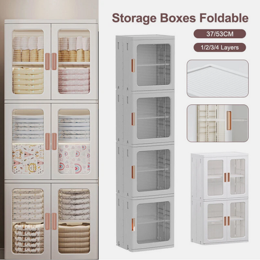 Storage Boxes Foldable Transparent Living Room Bedroom Storage Organizer