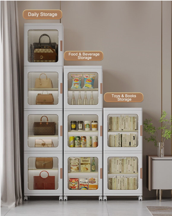 Storage Boxes Foldable Transparent Living Room Bedroom Storage Organizer