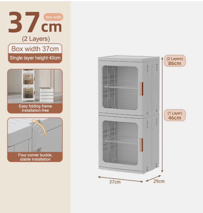 Storage Boxes Foldable Transparent Living Room Bedroom Storage Organizer