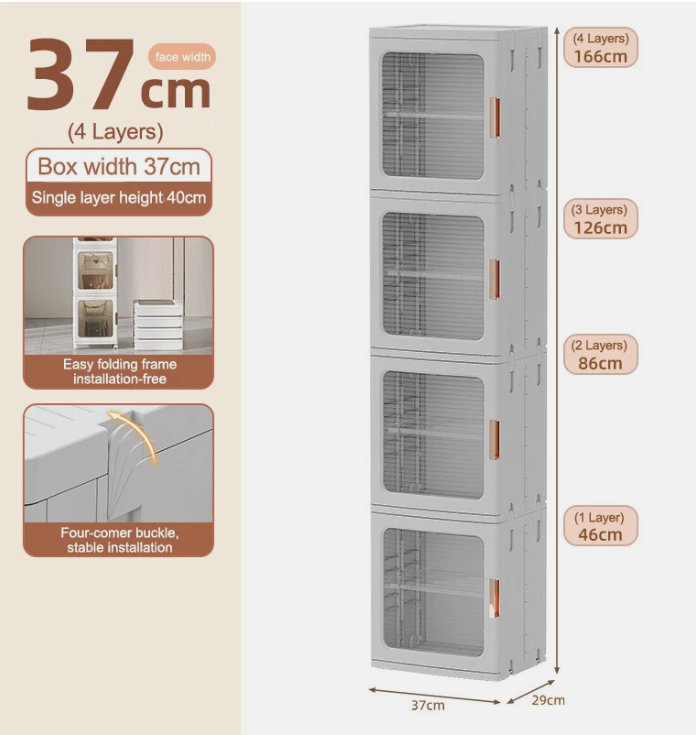Storage Boxes Foldable Transparent Living Room Bedroom Storage Organizer