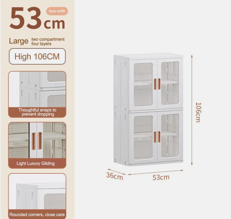 Storage Boxes Foldable Transparent Living Room Bedroom Storage Organizer