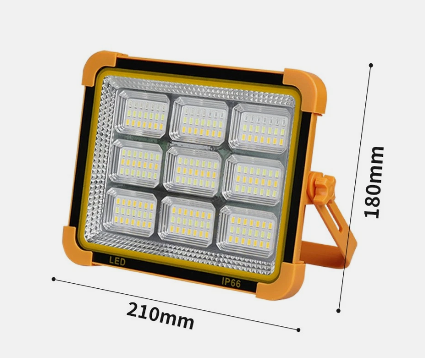 162LED Rechargeable Work Light Solar Floodlight USB Portable Emergency Lamp