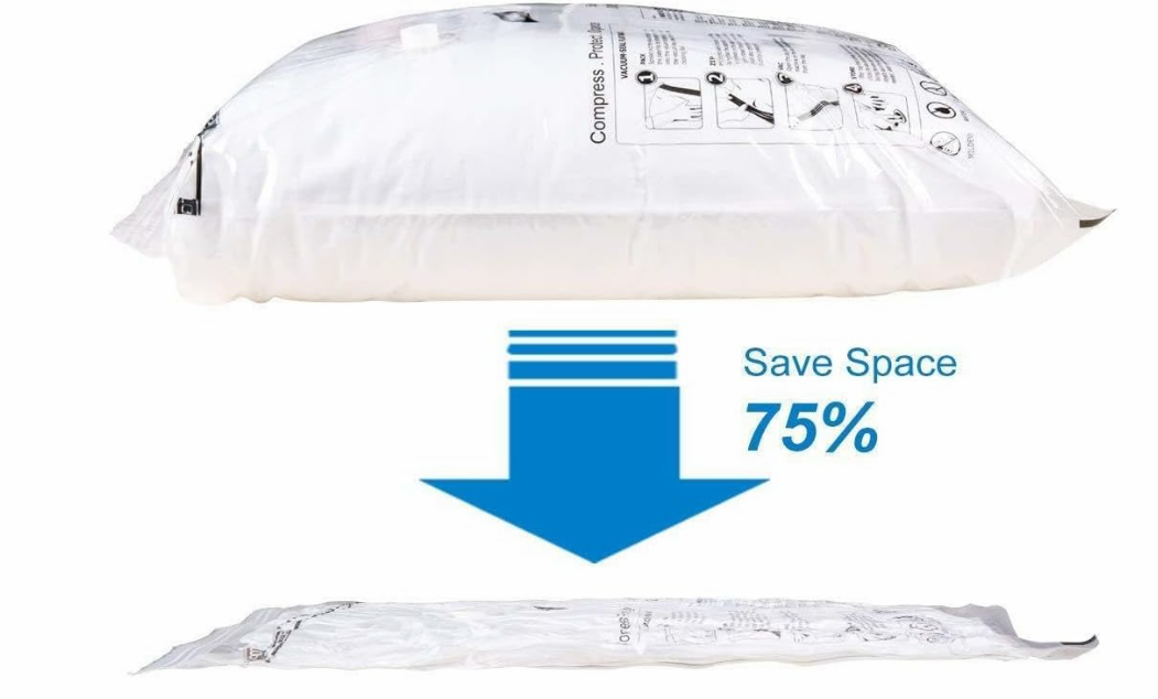 Vacuum Storage Bags Space Saver - Space Saving Organizer Bags- Airtight, Waterproof, Reusable Compression Bags for Clothes, Blankets & Seasonal Storage 12 pcs 70x100cm
