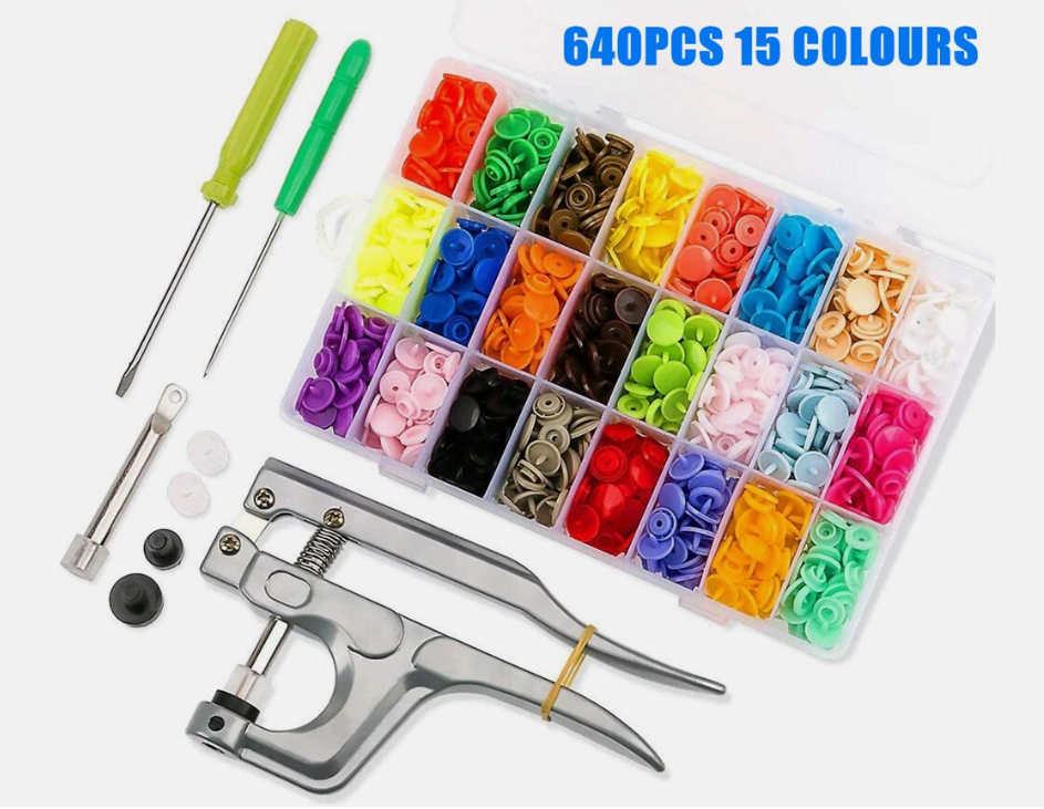 T5 KAM Plastic Snaps Fastener Buttons Press Stud Size 20 Poppers Plier Kits Set