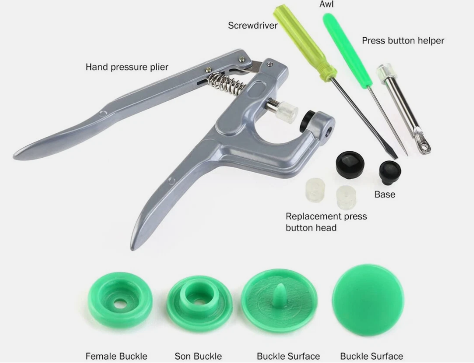 T5 KAM Plastic Snaps Fastener Buttons Press Stud Size 20 Poppers Plier Kits Set